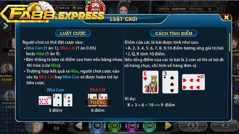 Luật Baccarat cực kỳ đơn giản, dễ hiểu