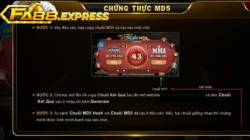 Tài xỉu MD5 tại FA88 đem đến nhiều tính năng nổi trội và hiện đại